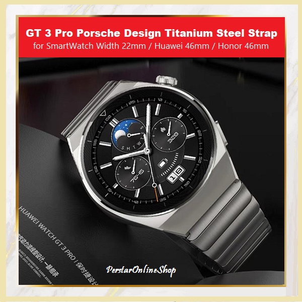 สายนาฬิกาข้อมือเหล็กไทเทเนียม สําหรับ Huawei GT 3 Pro Porsche ความกว้าง 22 มม. GT 2 GT 3 Watch 3 series