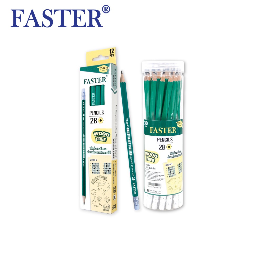 FASTER (ฟาสเตอร์) ดินสอดำ HB ดินสอไม้ รหัส FPCHB/1