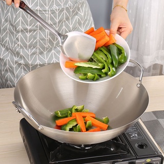 ﹊◈1pcs Durable Cooking Pot Stainless Steel Cooking Wok Frying Pan for Home Use