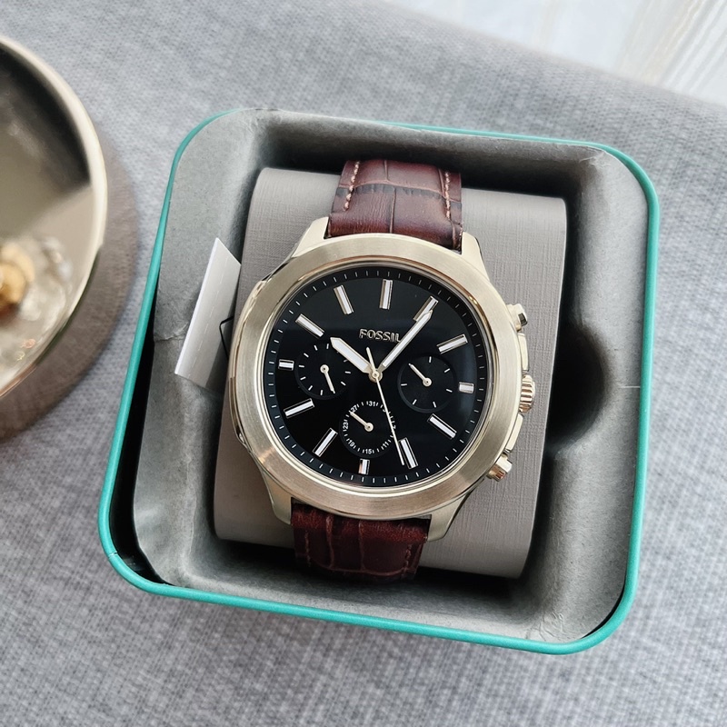 ✨ผ่อน0%แท้100%✨ นาฬิกาข้อมือ FOSSIL  Windfield Multifunction Brown Leather Watch BQ2593