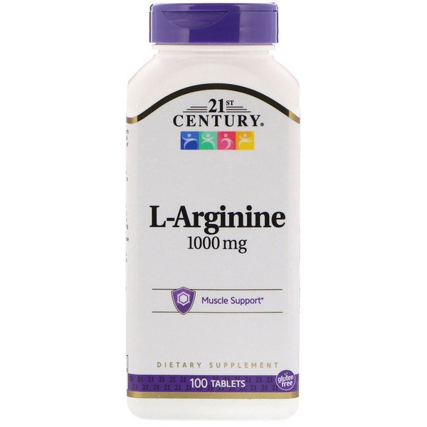 21st Century, L-Arginine, 1,000 mg, 100 Tablets    พร้อมส่ง