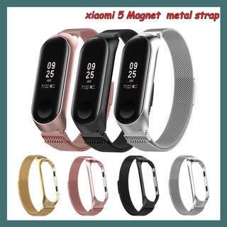 สายนาฬิกาข้อมือสแตนเลสสําหรับ Xiaomi Mi Band 6 5 4 3 miband 2 strap