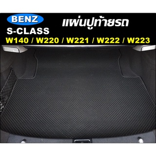 แผ่นท้ายรถ BENZ S-CLASS W140 / W220 / W221 / W222 / W223 / W217 แผ่นปูท้ายรถยนต์ พรมกระดุมเม็ดเล็ก เข้ารูป ตรงรุ่นรถ