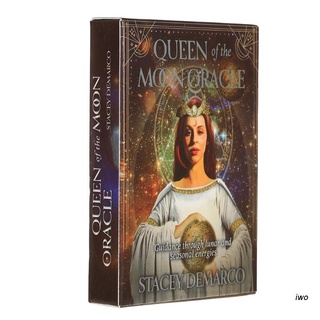 Iwo Queen Of The Moon Oracle Card เกมกระดาน 44 การ์ดสําหรับเล่นเกมส์แทโรต์