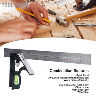 Tool Room Combination Squares Stainless Steel Carpenter Ruler Measuring Tool for Woodworking Construction