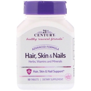 21st Century, Hair, Skin &amp; Nails, Advanced Formula, 50 Tablets บำรุงผม ขน เล็บ ผิว