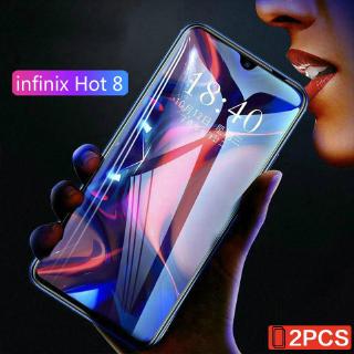 ฟิล์มกระจกแบบเต็มจอกันรอยหน้าจอสําหรับ Infinix Hot 8 Hot 7 2 ชิ้น