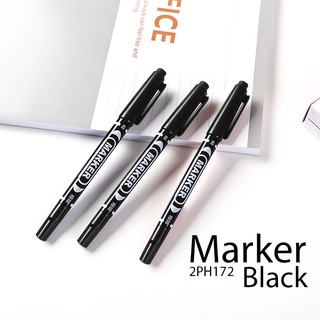 ⚫🖍ปากกา Marker หัวปากกาแบบ 2 ทาง ( ไส้สีดำ ) ( สามารถลบออกได้ ) ชิ้นละ 4 บาท ✔️พร้อมส่ง (🎲สุ่มลาย) Ohwowshop ลบได้ Marke