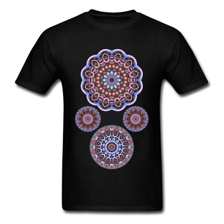 เสื้อยืดวินเทจ - ผู้ชายเสื้อยืด Buddha Mandala รูปแบบเสื้อยืดสําหรับผู้ใหญ่บริสุทธิ์ผ้าฝ้ายสันทนากา