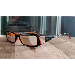 DKNY DY4556 3274 size 51-16 -135mm Black Silver Orange Rectangle Glasses Frames กรอบแว่นของแท้มือสอง งานสวยๆ