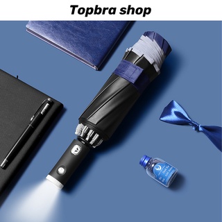 Topbra_shop  ร่ม ร่มพับออโต้ ร่มอัตโนมัติ ขอบร่มสะท้อนกับแสง กันได้ทั้งฝนและแดด UV ได้ดี CDD32