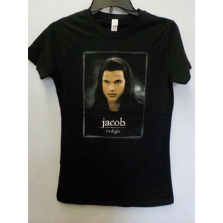 ผ้าฝ้ายคอกลมเสื้อยืดท็อป JUNIORS WOS TWILIGHT SAGA JACOB สีดํา สําหรับผู้ชาย #13266vfrom S-4XL