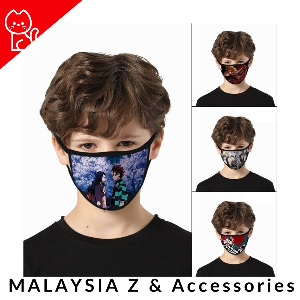 Anime Face Mask Demon Slayer Kimetsu ไม่มี Yaiba Hashibira Inosuke คอสเพลย์ Tomioka Giyuu ผ้าฝ้ายป้อ