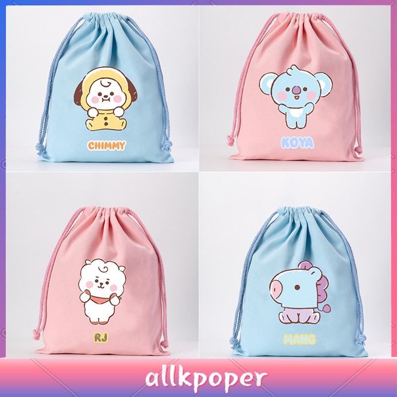 กระเป๋าหูรูด ลายการ์ตูน KPOP BT21 BTS