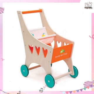 รถเข็นไม้สุดน่ารักสำหรับเล่นช็อปปิ้งบทบาทสมมุติจากแบรนด์ Tender Leaf Toys รุ่น Shopping Cart