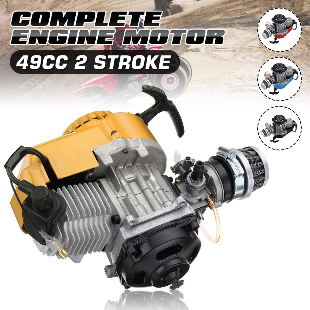 2-Stroke 49cc Pocket Bike Engine Motorcycle Engine Motor mini bike Air Filter Pullstart Quad Pocket 