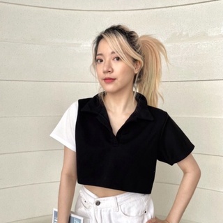 natchakloset | เสื้อคอปกtwotone มี2สี