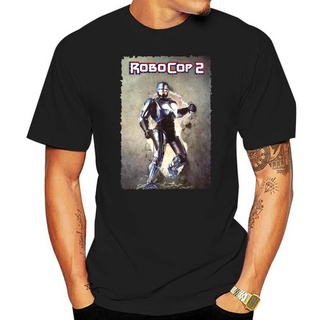 Robocop V6 เสื้อยืดลําลอง ผ้าฝ้าย 100% แขนสั้น คอกลม พิมพ์ลายโปสเตอร์ภาพยนตร์ ทรงหลวม สีขาว แฟชั่นสําหรับผู้ชาย และผู้หญ