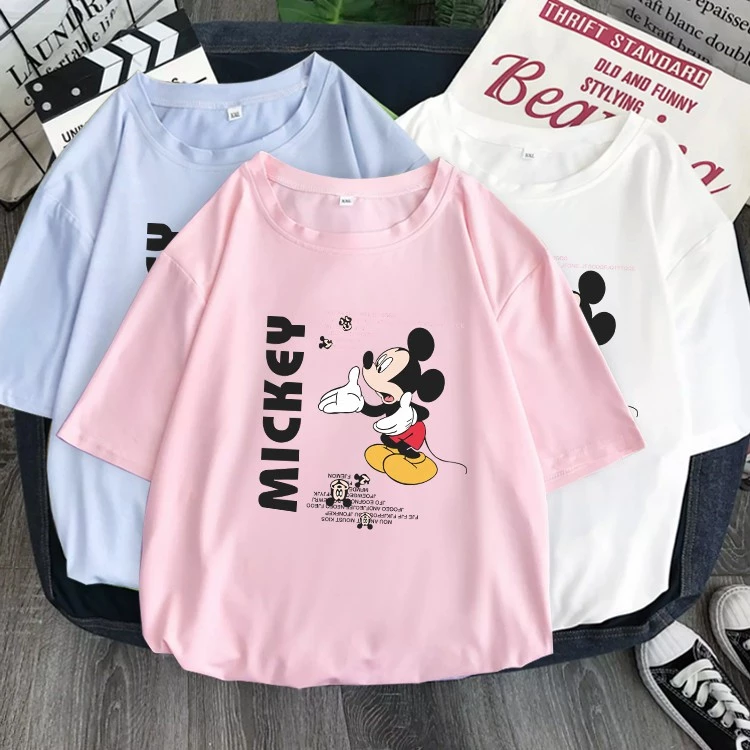 เสื้อยืดแฟชั่นผู้หญิงคอกลมแขนสั้นสไตล์เกาหลีD153