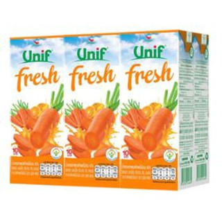 ยูนิฟ เฟรช น้ำแครอท ผสมผักผลไม้รวม40% ขนาด 180ml ยกแพ็ค 6กล่อง UNIF FRESH CARROT MIXED VEGGI JUICE