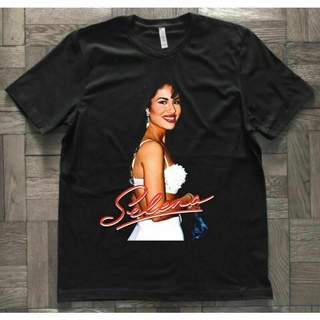 tshirtเสื้อยืดคอกลมฤดูร้อนเสื้อยืดแขนสั้น พิมพ์ลาย Selena สีดํา สไตล์วินเทจ เหมาะกับของขวัญ สําหรับผู้ชาย และผู้หญิงSto4