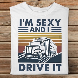 [S-5XL] เสื้อยืดแขนยาว พิมพ์ลายรถบรรทุก Im Sexy and i drive i Gildan สําหรับผู้ชาย 880153