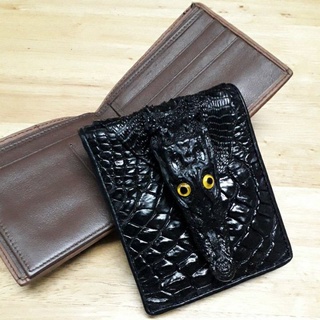 crocodile wallet/alligator wallet black  shark walletกระเป๋าสตางค์หนังจระเข้แท้