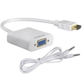 Overyoung 1080P HDMI Male to VGA Female + Audio Converter White