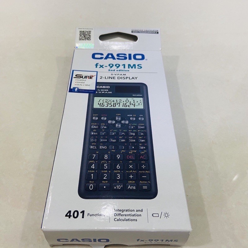CASIO รุ่น FX-991MS 2nd edition เครื่องคิดเลขวิทยาศาสตร์  ของแท้ 100% ของใหม่ Casio fx-991MS 2nd Edition เครื่องคิดเลข