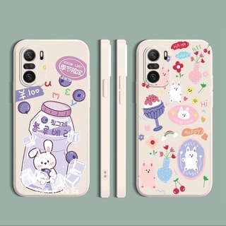 เคสโทรศัพท์มือถือซิลิโคนลายกระต่ายสี่เหลี่ยมสําหรับ Xiaomi Redmi Note 10 Pro 9S Remdmi 9A 9C Poco X3 Nfc M3 Pro 5G Redmi10