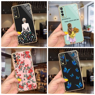 เคสซิลิโคนชุบไฟฟ้า ลายผีเสื้อ สําหรับ VIVO Y20i Y20S Y20 Y12S Y11S