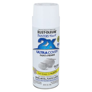 RUST-OLEUM 2X สีสเปรย์ WHITE#9090 สีพ่น อุปกรณ์ก่อสร้าง สีกระป๋อง สีขาว