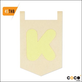 ธง ธงตกแต่ง ธงราว ผ้าสักหลาด ตัวอักษร K เลเซอร์ สีหวานน่ารัก Flag Decorate Felt Laser Alphabet Cute