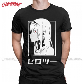 ใหม่ เสื้อยืดแขนสั้น ผ้าฝ้าย 100% พิมพ์ลายอนิเมะ Zero Two Darling In The Franxx ของขวัญวันเกิด สไตล์วินเทจ สําหรับผู้ชาย