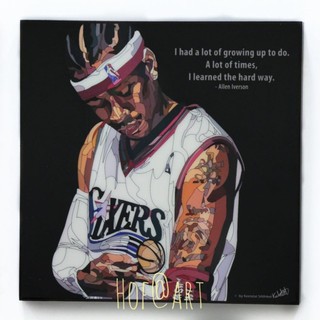 Allen Iverson #1 อัลเลน ไอเวอร์สัน Basketball บาสเก็ตบอล รูปภาพ​ติด​ผนัง​ pop art​ กรอบรูป​​ นักกีฬา ของขวัญ​​ แต่งบ้าน