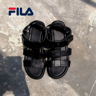 รองเท้า​รัด​ส้น​ Fila หนังแท้​ สีดำ​ มือสอง​ สภาพใหม่