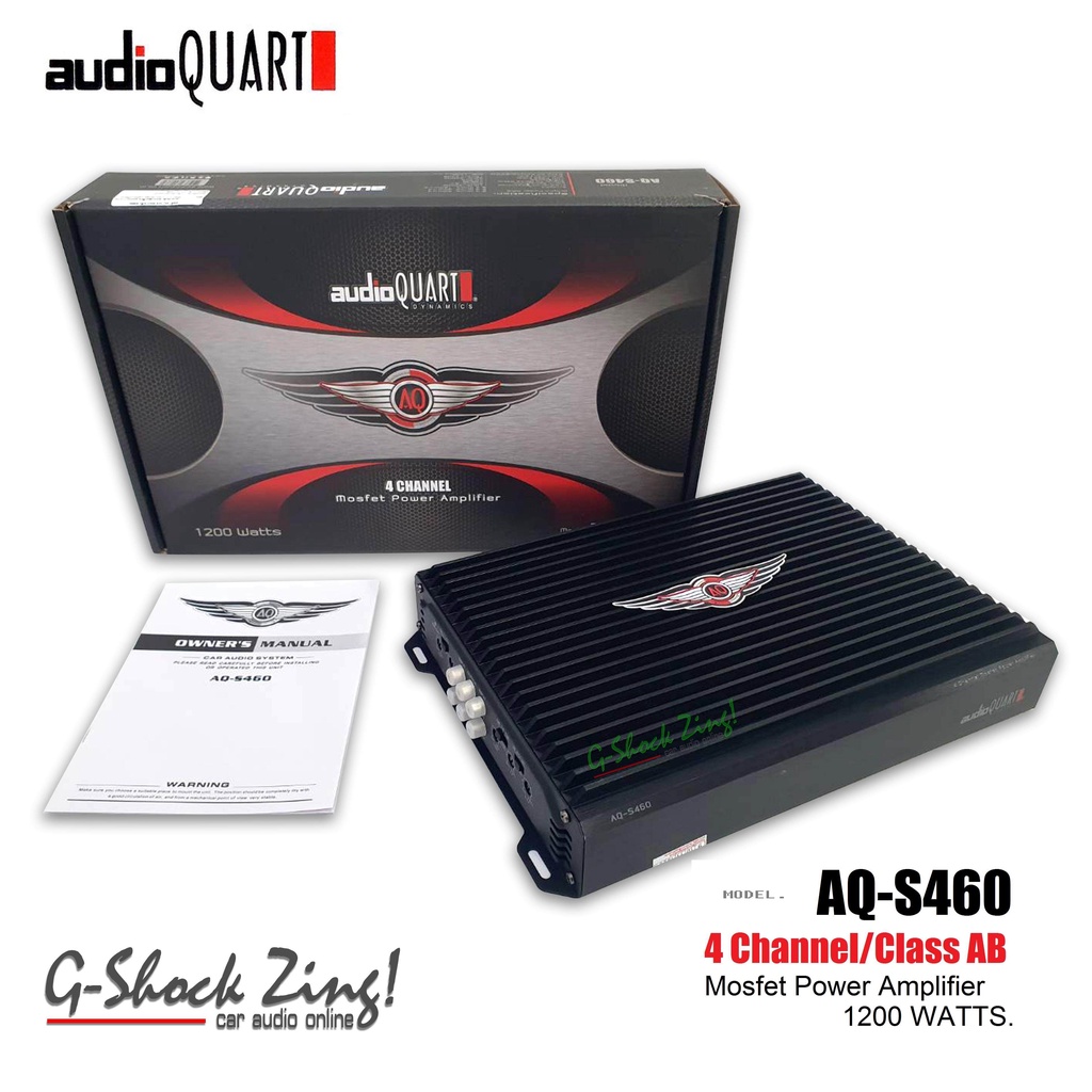 AUDIO QUARTเครื่องเสียงรถยนต์/เพาเวอร์แอมป์/ขับเสียงกลางแหลมหรือซับเบส กำลังขับ 1200WATTS AUDIO QUART รุ่น AQ-S460