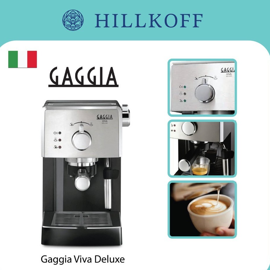 Hillkoff : เครื่องชงกาแฟขนาดเล็ก GAGGIA Viva Deluxe กาแฟเอสเปรสโซ่ กาแฟสด