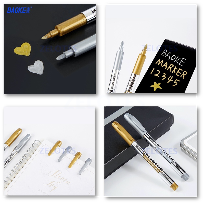 ปากกามาร์คเกอร์ สำหรับงาน DIY  รุ่น550 หัว 1.5mm มี 2 สี เมทัลลิคทองและเงิน (ราคาต่อด้าม) - รูปที่ 4