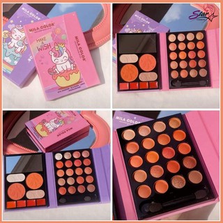 MC5039 พาเลทแต่งตากระเป๋า รูปปกยูนิคอนร์ MILA COLOR​ Eyeshadow อายแชโดว์​ บ​ลัช​ออน​ ลิปสติก​ คิ้ว​ฝุ่น