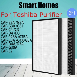 ไส้กรองอากาศ HEPA CAF-E2A สําหรับเครื่องฟอกอากาศ Toshiba CAF-02BA CAF-03BA CAF-E2A CAF-C4A CAF-C3A CAF-D4A CAF-D3A CAF-G2A CAF-G30A CAF-G3A CAF-G3I