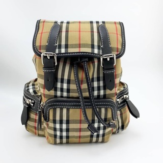 Burberry beige heritage check mini backpack