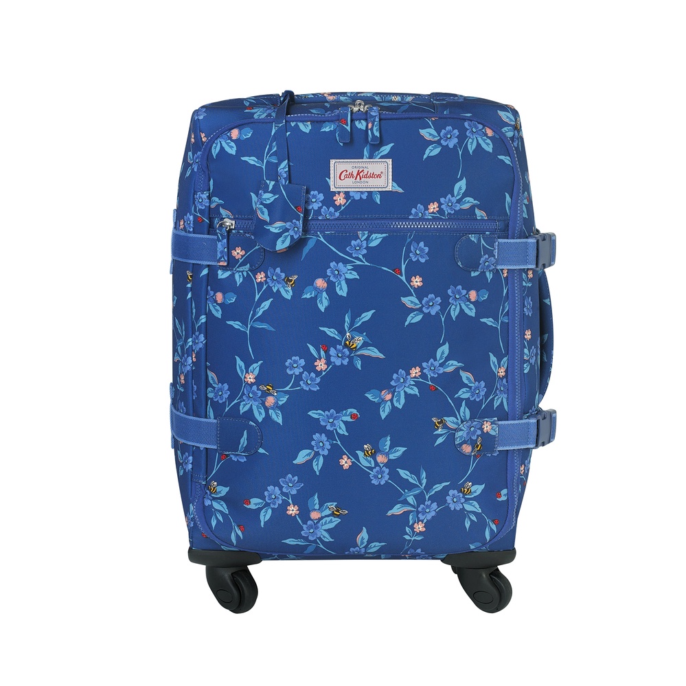Cath Kidston Four Wheel Cabin Bag Greenwich Flowers Midnight Blue Shopee Thailand