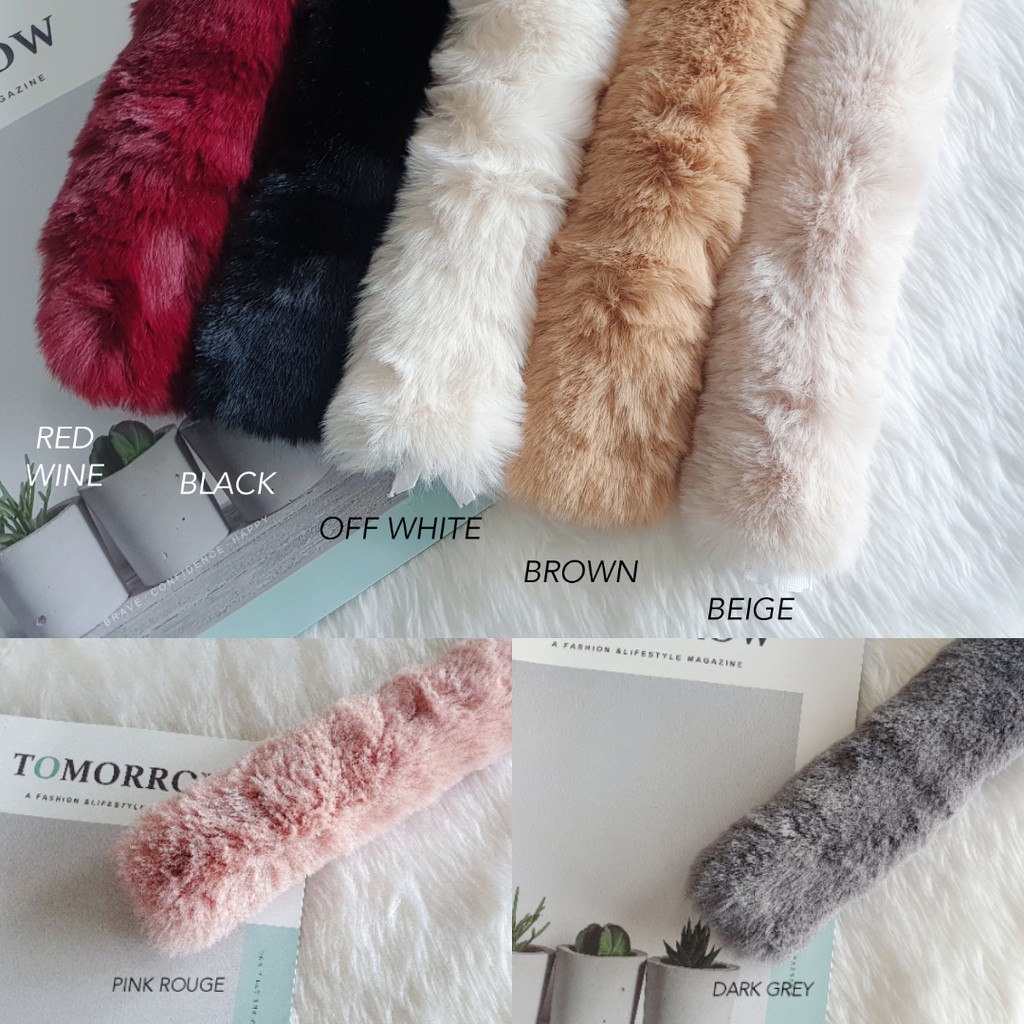 สายหุ้มหูกระเป๋าขนเฟอร์ [[ รุ่นซิป ]] Handle Fur Strap  หูจับขนเฟอร์ หุ้มหูกระเป๋า สายขนเฟอร์