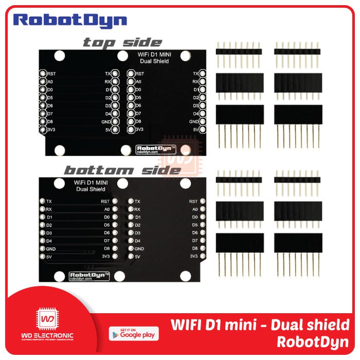 ROBOTDYN DUAL SHIELD สําหรับ WIFI D1 MINI LIKE DUAL SHIELD WEMOS D1 MINI
