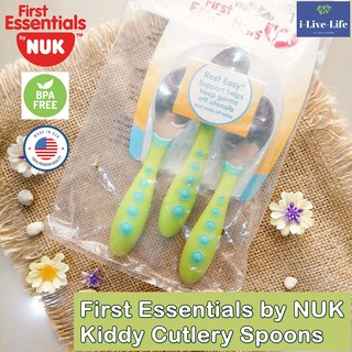 ช้อน สำหรับเด็กวัยหัดเดิน 18 เดือน+ First Essentials by NUK™ Kiddy Cutlery Spoons 3-Pack