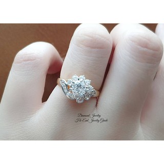 Diamond Ring แหวนเพชร CZ แท้ ดีไซน์สวยหรู  ขนาดกำลังสวย เพชรขาวใสมากๆๆๆ เล่นไฟดีเว่อร์ๆ