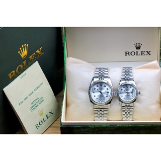 นาฬิกาข้อมือคู่รัก COUPLE ROLEX STAINLESS STEEL COUPLE Active Date Package FREE PAPER Card Etc VIN12