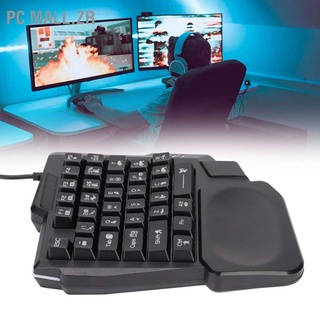 PC Mall.zr One Handed Gaming Keyboard 35 Keys Waterproof Wide Palm Rest Black Single for Computer Mobile Games