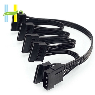 สายเคเบิล 4 Pin Ide To 5 - Port Power Molex To Sata 18awg สําหรับ Hdd Ssd Pc